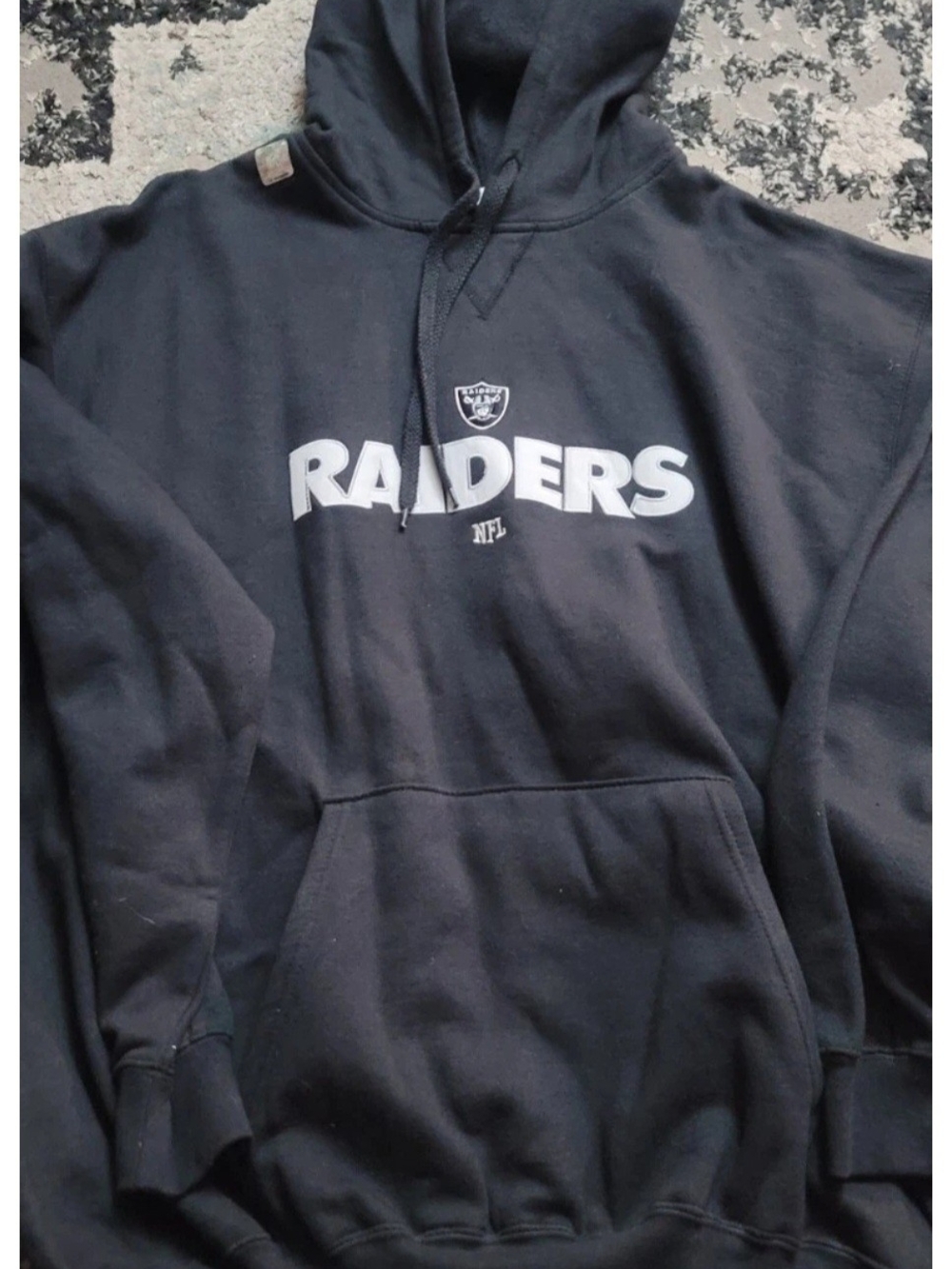 NFL Raiders Black Pullover Hoodie with White Logo